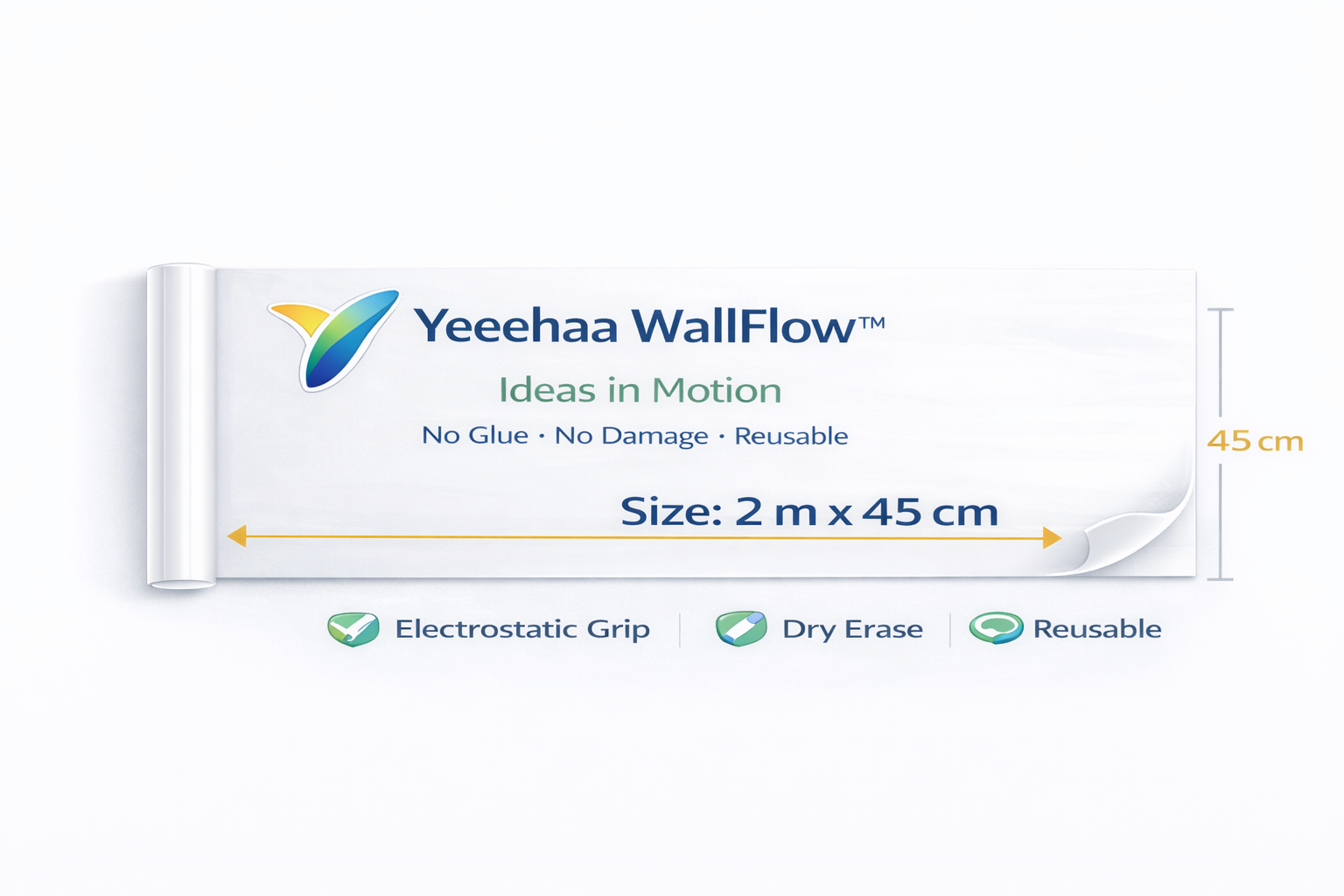 WallFlow™ Electrostatic Whiteboard Roll