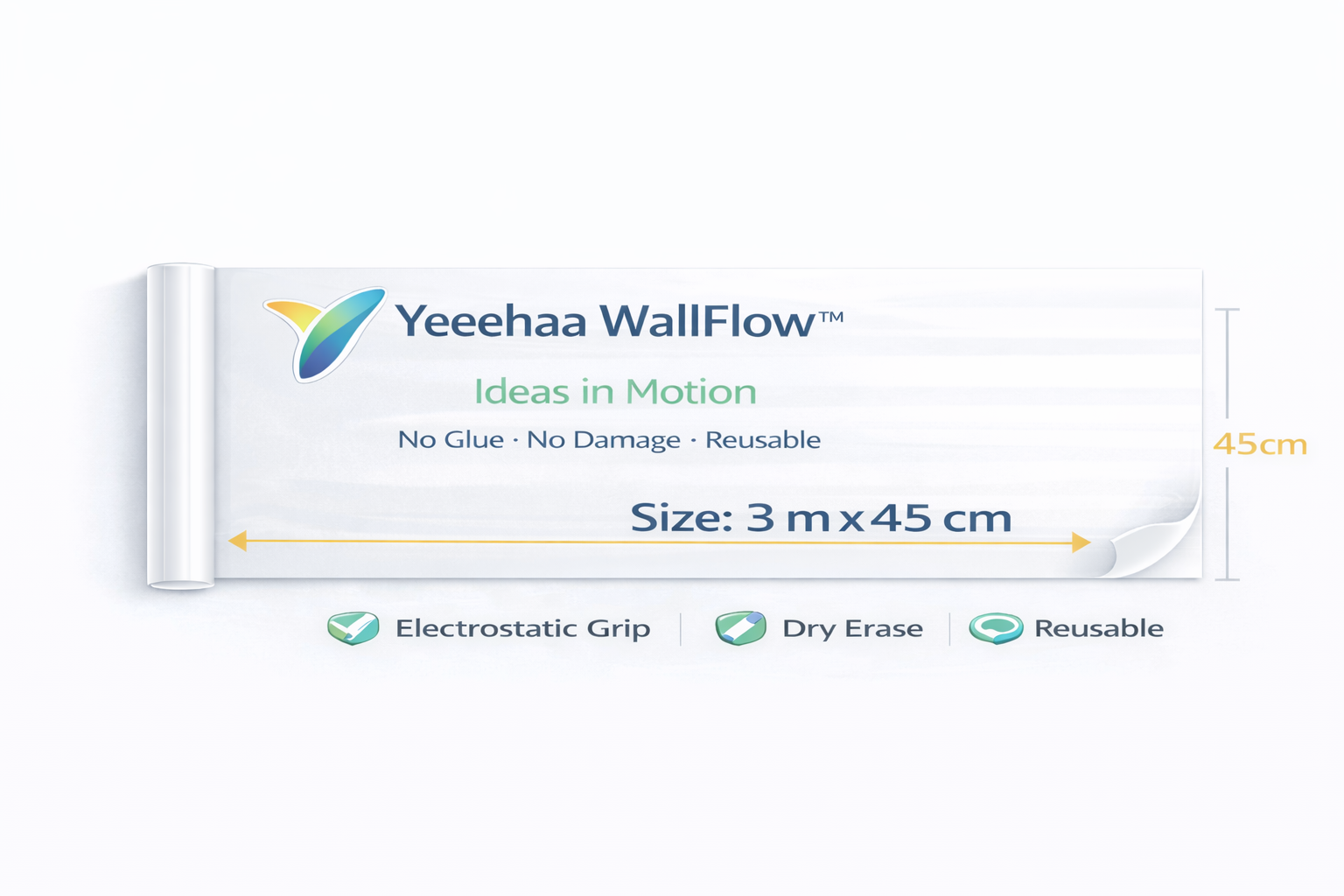 WallFlow™ Electrostatic Whiteboard Roll