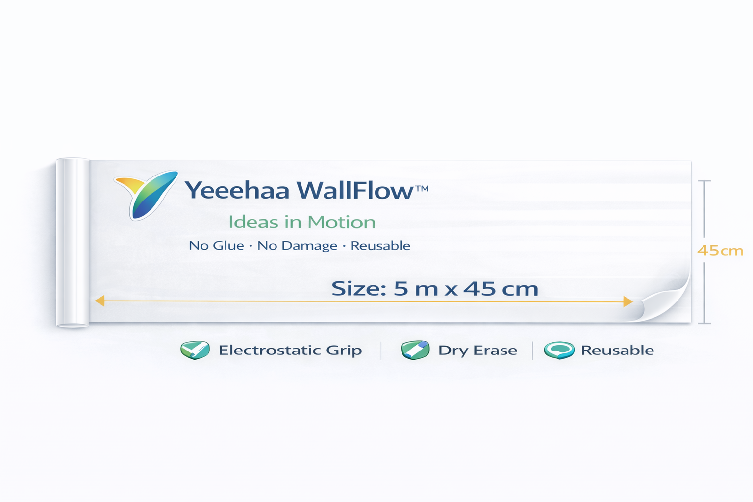 WallFlow™ Electrostatic Whiteboard Roll