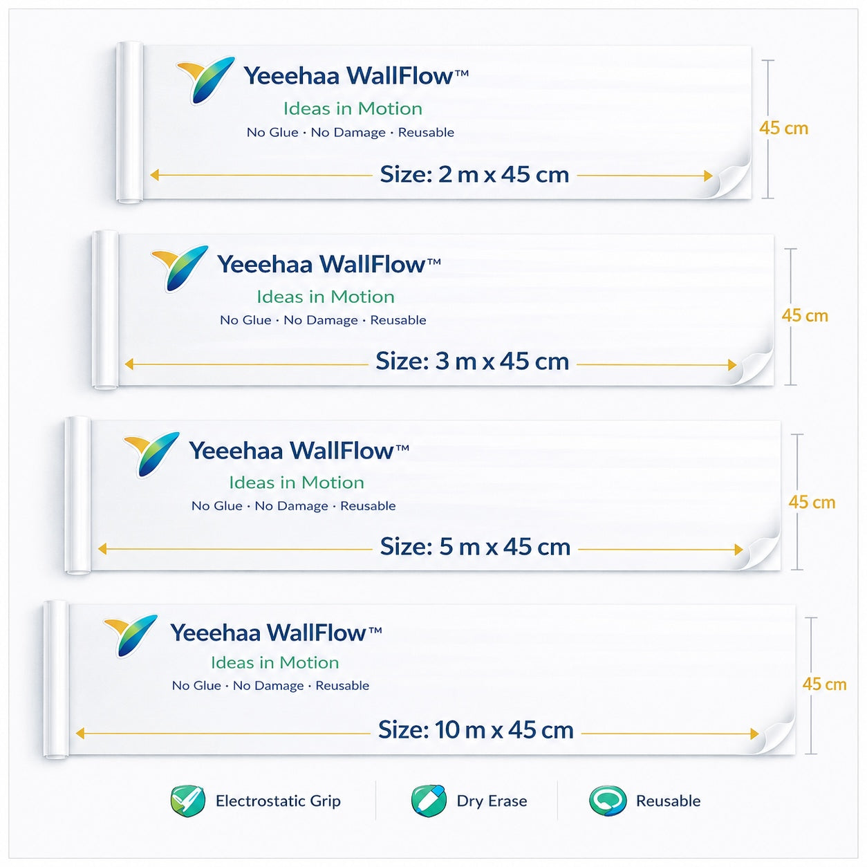 WallFlow™ Electrostatic Whiteboard Roll